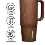 Corkcicle 40oz Cruiser Insulated Tumbler with Handle - Walnut Wood - Juli's Wearable Art