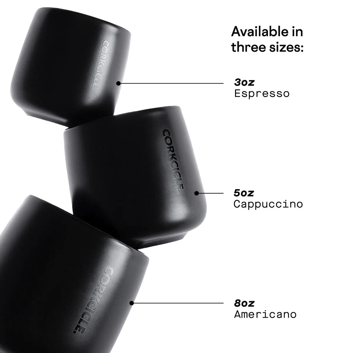 Corkcicle Cafe Cups - Matte Black - Juli's Wearable Art