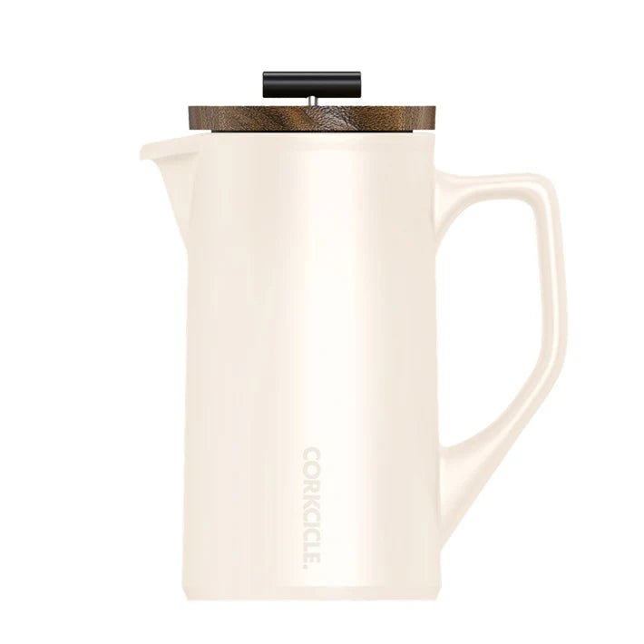 Corkcicle Ceramic French Press – Oat Milk | Durable Heat-Retaining Coffee Brewer