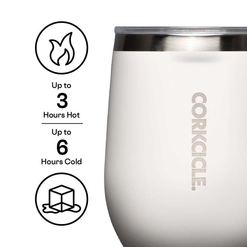 Corkcicle Stemless 12oz Insulated Wine Tumbler - Gloss Powder Blue - Juli's Wearable Art