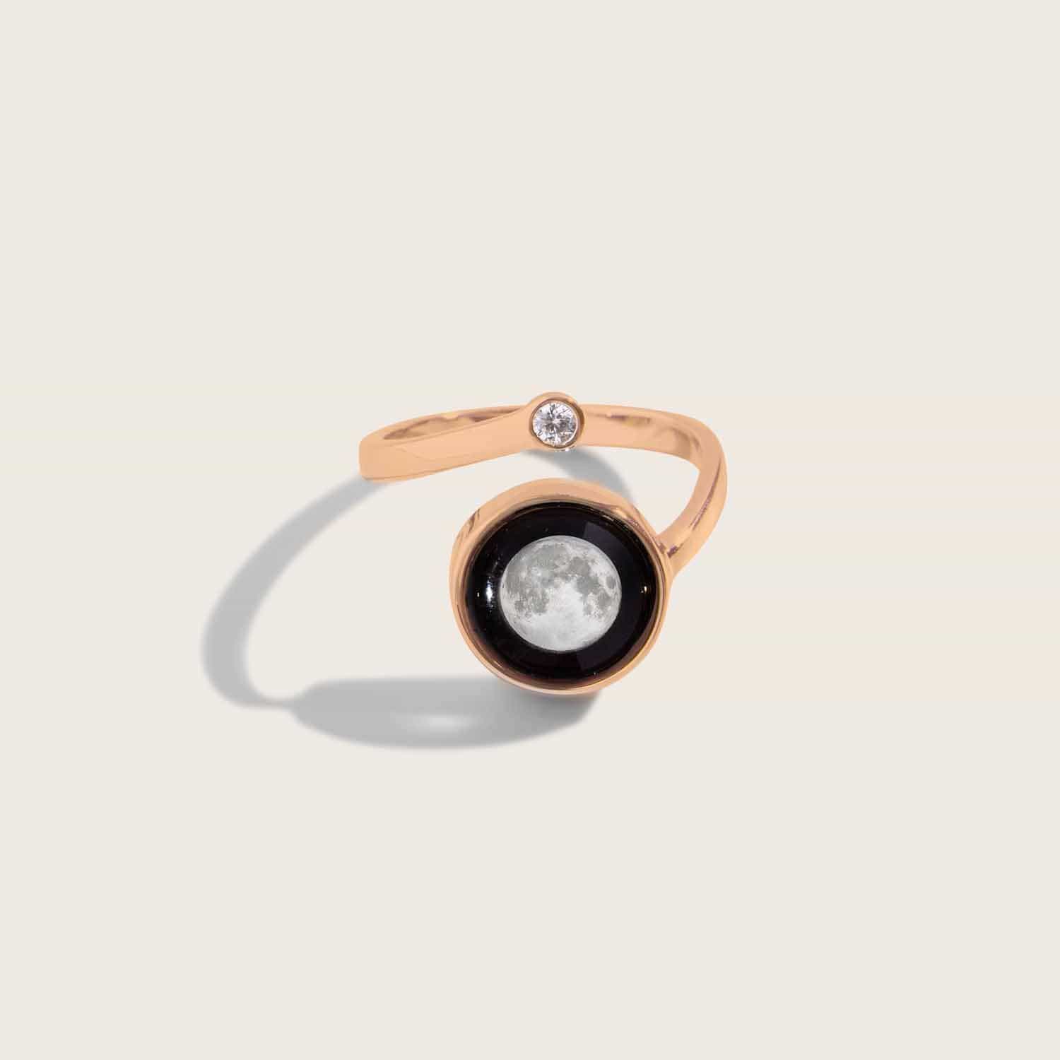 Moonglow Cosmic Spiral Adjustable Ring - Rose Gold