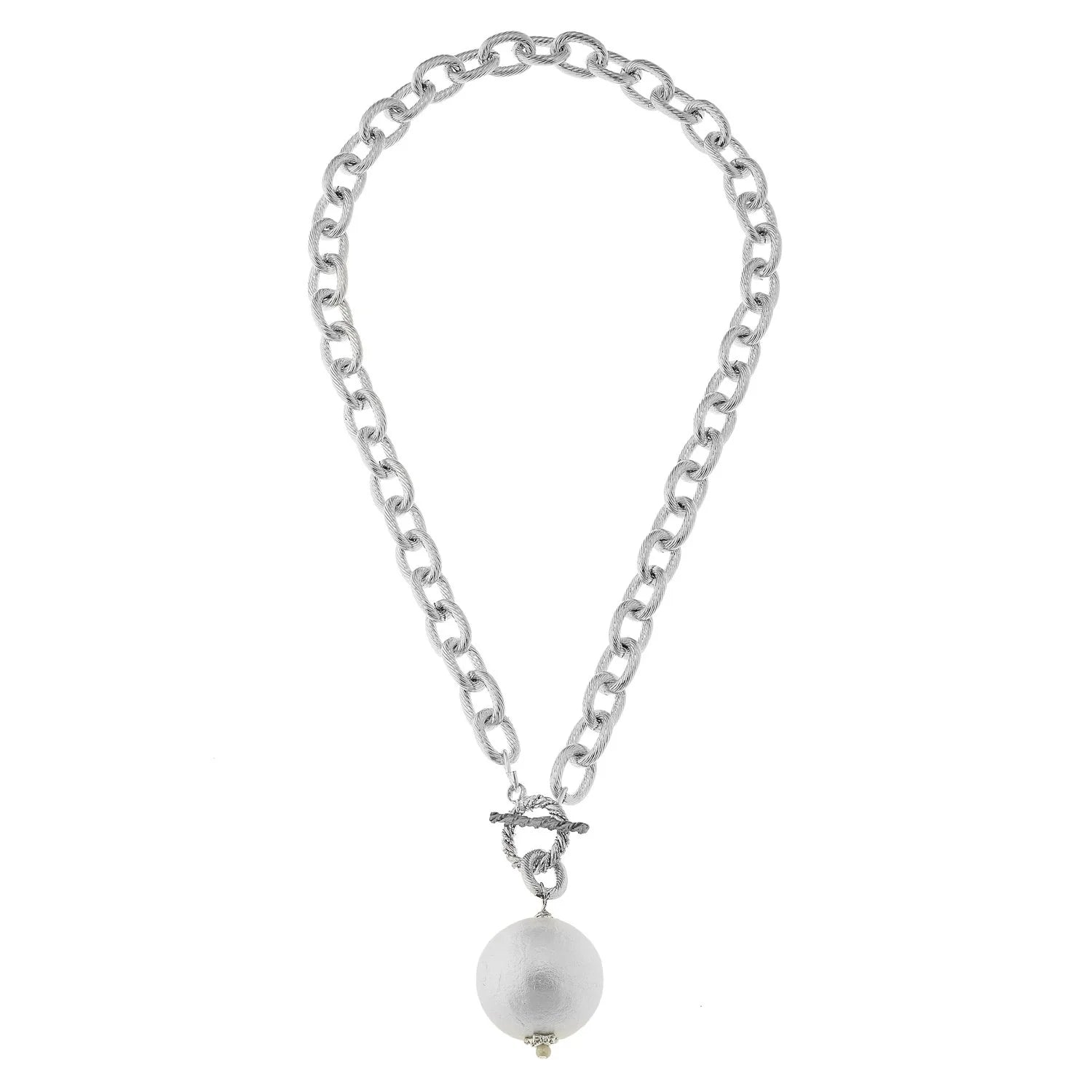 Cotton Pearl Toggle Necklace - Juli's Wearable Art