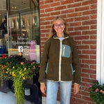 Cozy Sherpa Zip-Up Jacket | Olive - Juli's Wearable Art