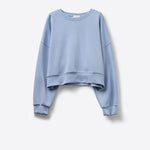 Crew Neck Dropped Shoulder Basic Sweatshirt | Baby Blue - Juli's Wearable Art