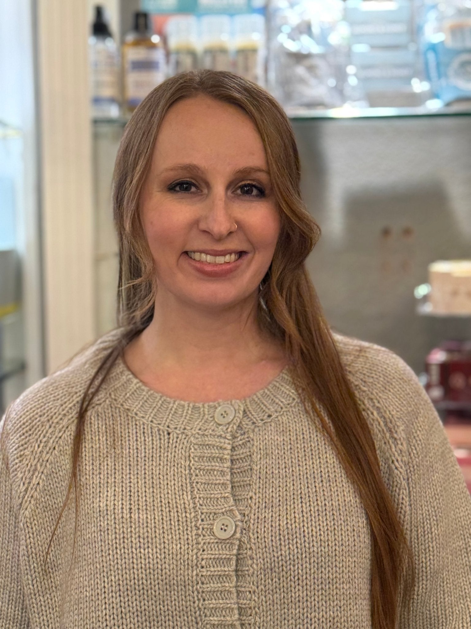 Crop Knit American Flag Cardigan Sweater | Gray - Juli's Wearable Art