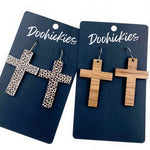 Cross Dangles - Acrylic & Wood Earrings - Juli's Wearable Art
