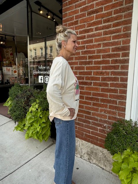 Cross Stitch Embroidery Nutcrackers Sweatshirt - Juli's Wearable Art