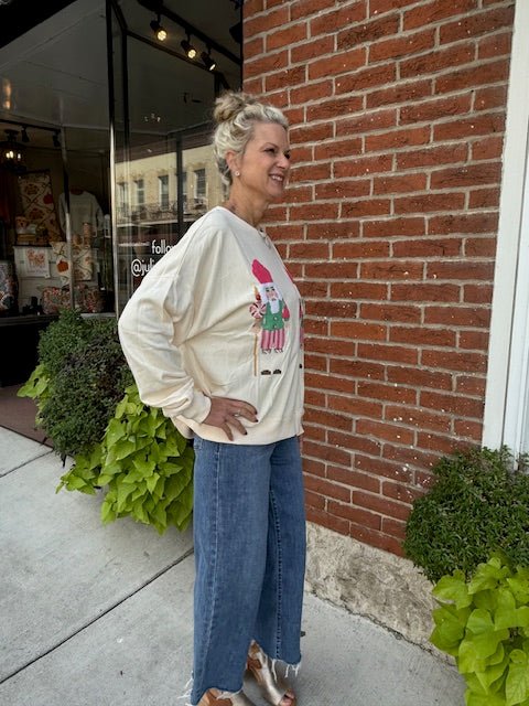 Cross Stitch Embroidery Nutcrackers Sweatshirt - Juli's Wearable Art