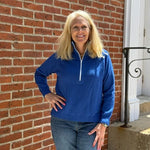 Custom Bedford 1/2 Zip Sweater | Royal Blue - Juli's Wearable Art