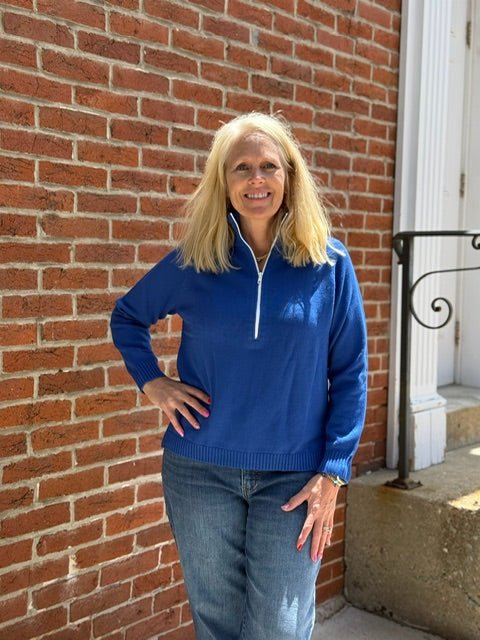 Custom Bedford 1/2 Zip Sweater | Royal Blue