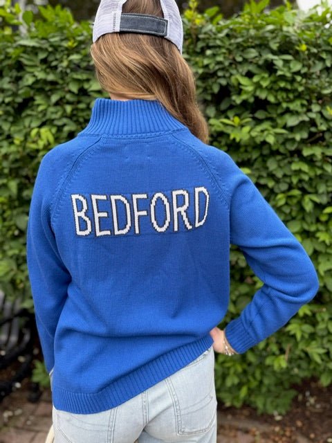 Custom Bedford 1/2 Zip Sweater | Royal Blue - Juli's Wearable Art