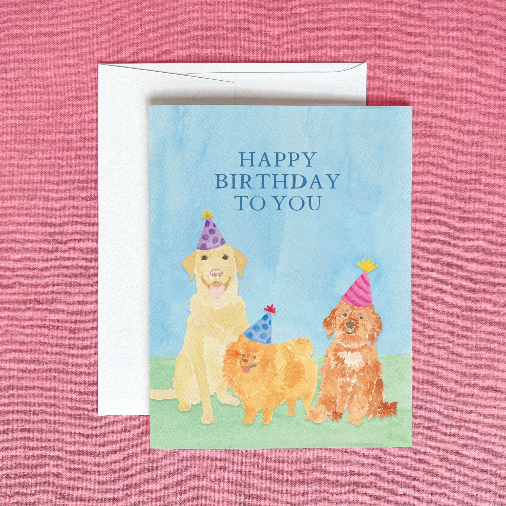 Cute Dogs Birthday Greeting Card | Kid's Birthday Card - Juli's Wearable Art