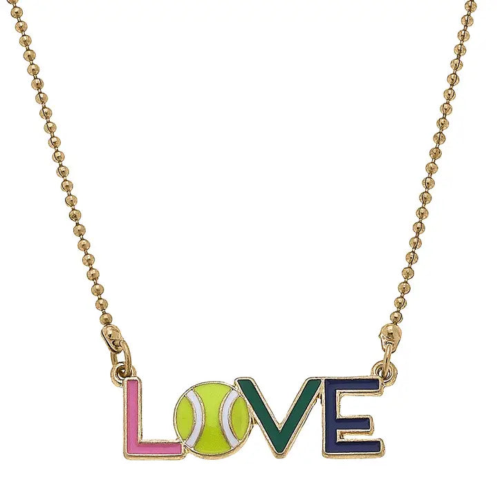 Love Multi-Colored Enamel Pendant Necklace
