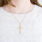 Dainty Tall Cross Necklace - Juli's Wearable Art