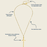 Dainty Tall Cross Necklace - Juli's Wearable Art
