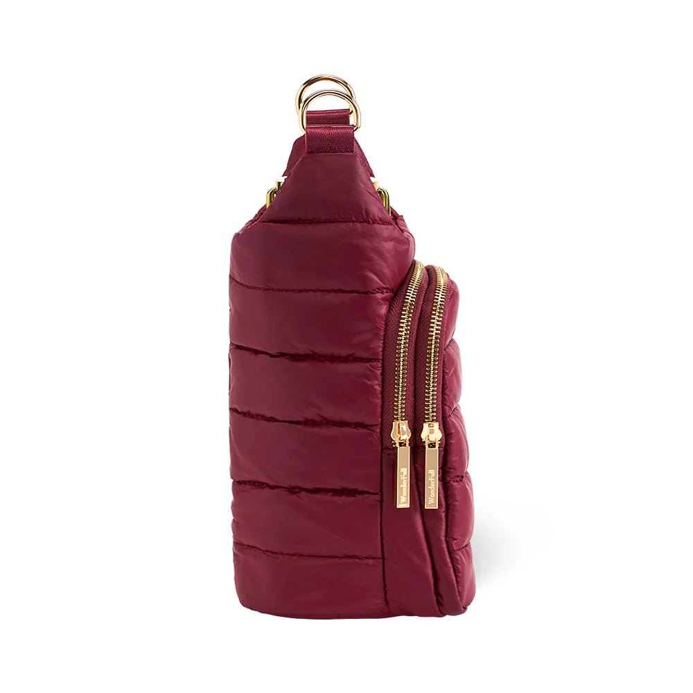 Dark Cherry HydroBag® with Cherry and Black Striped Strap - Juli's Wearable Art