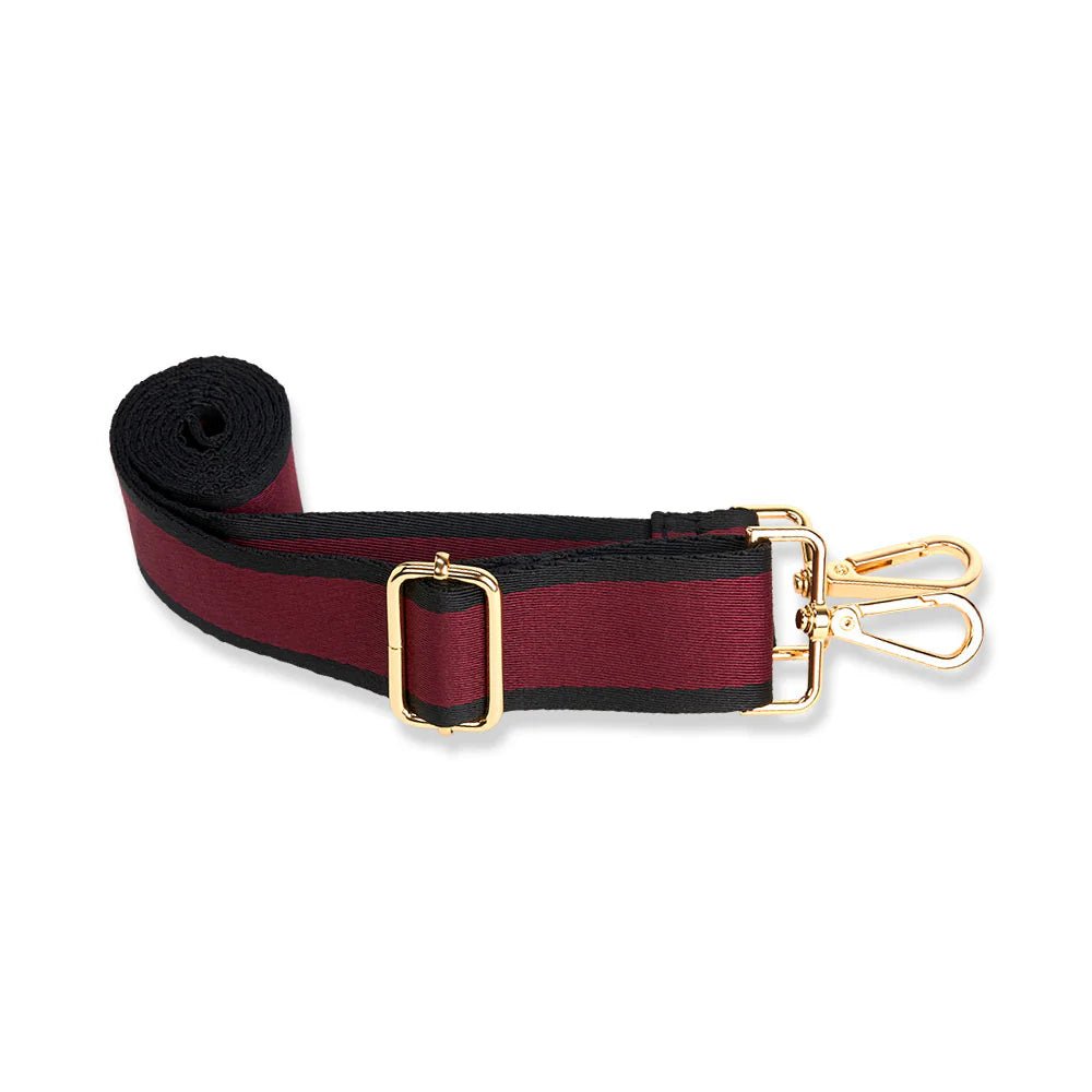 Dark Cherry HydroBag® with Cherry and Black Striped Strap - Juli's Wearable Art