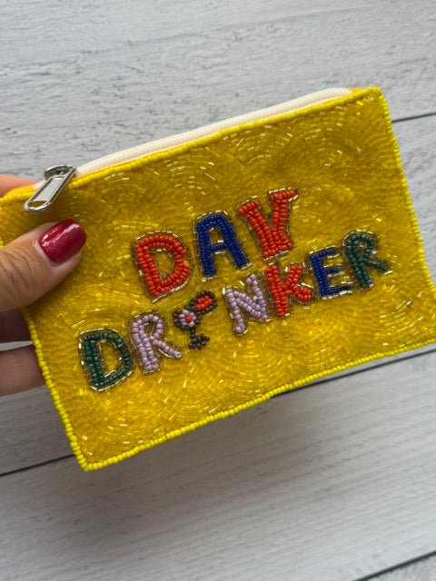 Day Drinker Beaded Coin Wallet