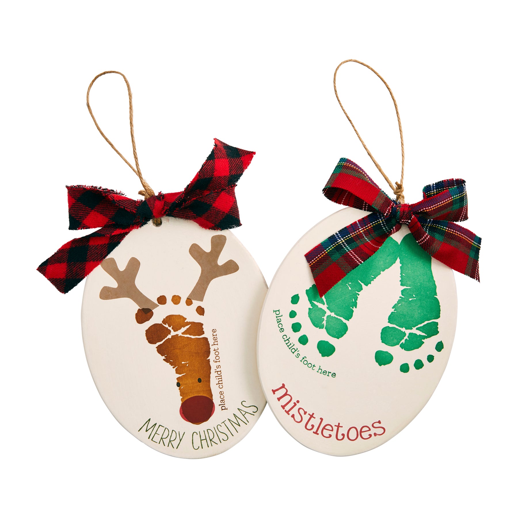 Mudpie Christmas Foot Print Ornaments