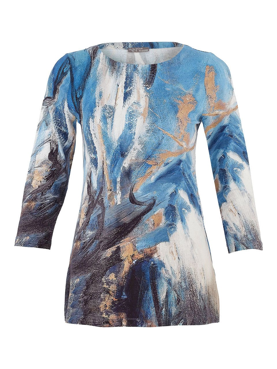 Dolcezza Abstract Round Neck Pullover Top - Juli's Wearable Art