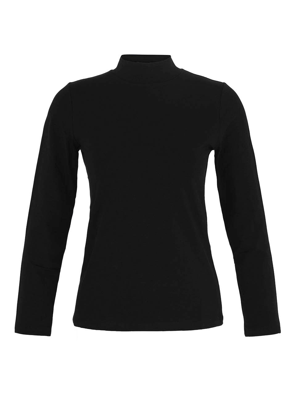 Dolcezza Black Mock Neck Long-Sleeved Top