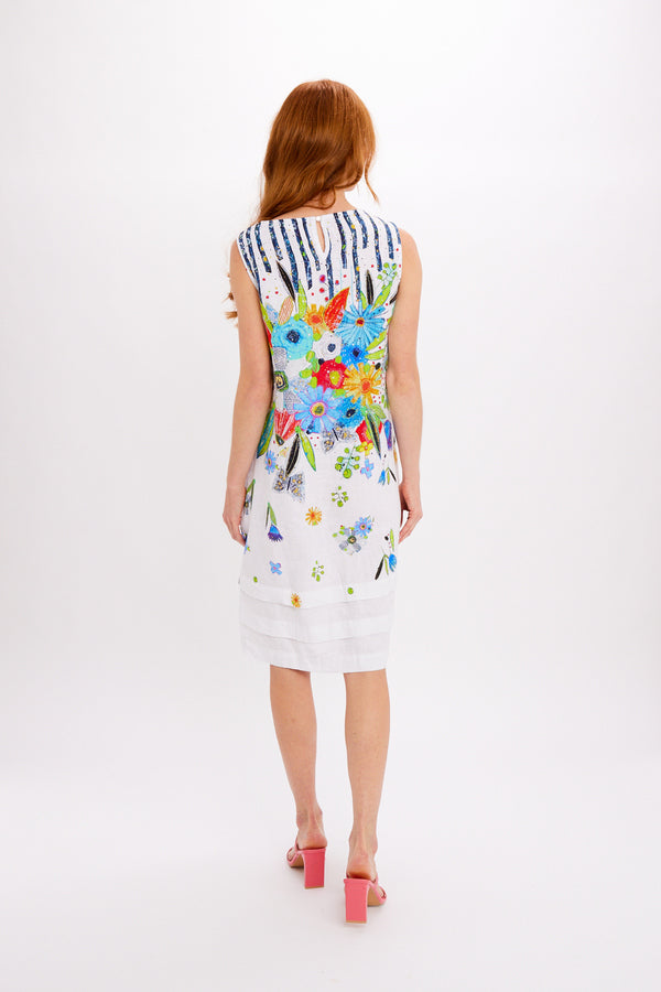DOLCEZZA Pleated Floral Mini Dress