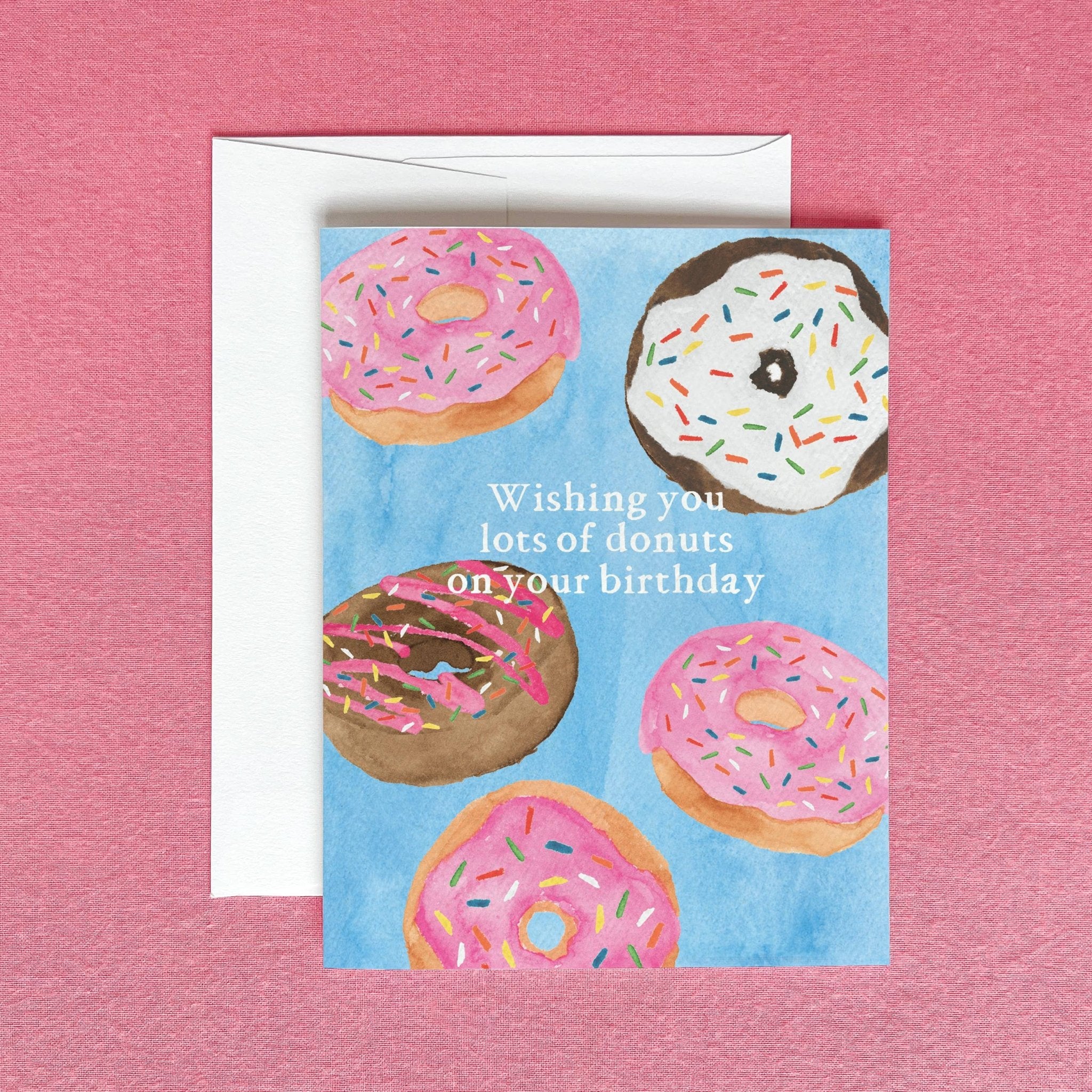 Donut Birthday Greeting Card | Cute Donut Birthday Card - Juli's Wearable Art