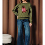 Doodle Dog Graphic Long Sleeve Knit Sweater - Juli's Wearable Art