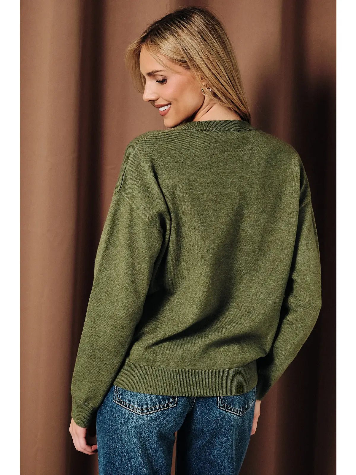 Doodle Dog Graphic Long Sleeve Knit Sweater - Juli's Wearable Art
