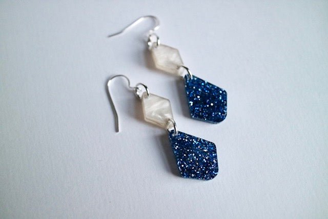 Double Dainty Acrylic Earrings – Bedford County School Colors