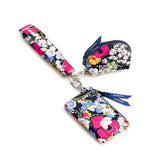 Dual Pouch Wide Wristlet | Premium Cotton | Poppy Fields - Juli's Wearable Art