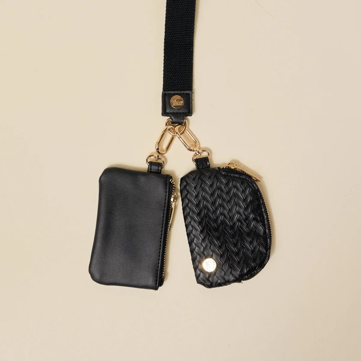 Dynamic Duo Pouch Luxe Wristlet | Black - Juli's Wearable Art