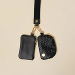 Dynamic Duo Pouch Luxe Wristlet | Black - Juli's Wearable Art