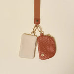 Dynamic Duo Pouch Luxe Wristlet | Brown - Juli's Wearable Art