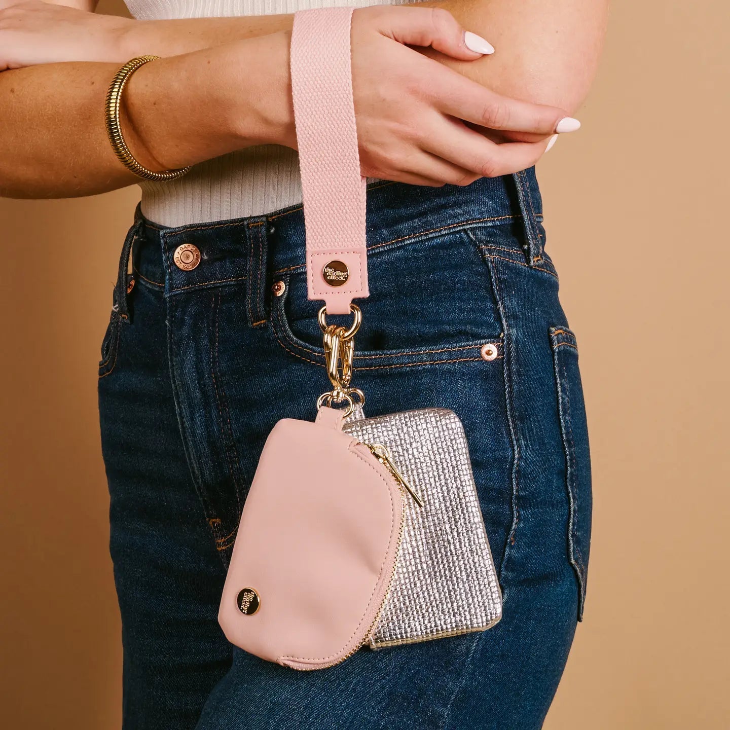 Dynamic Duo Pouch Luxe Wristlet - Rosé All Day - Juli's Wearable Art