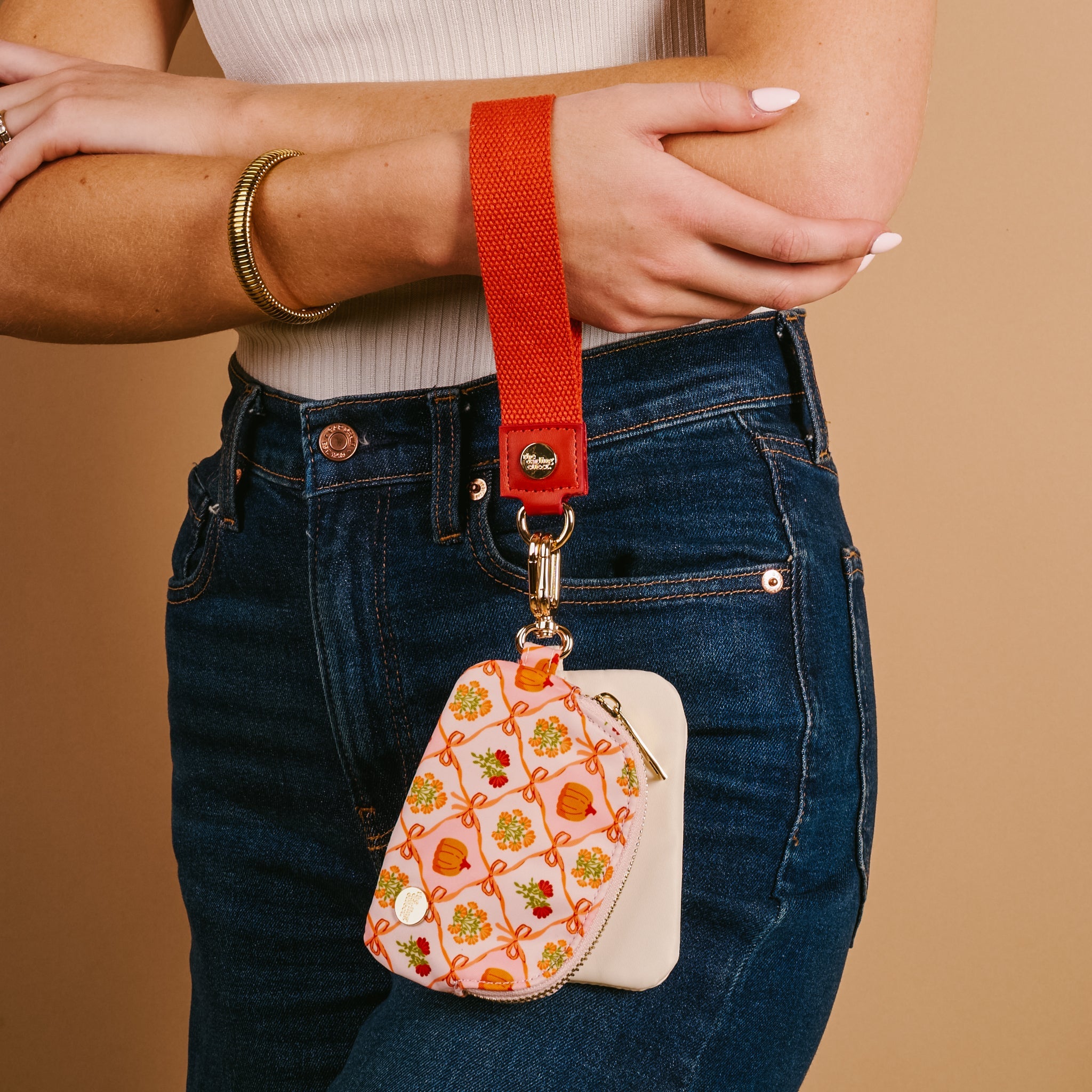 Dynamic Duo Pouch Wristlet - Patchwork Pumpkins - Juli's Wearable Art