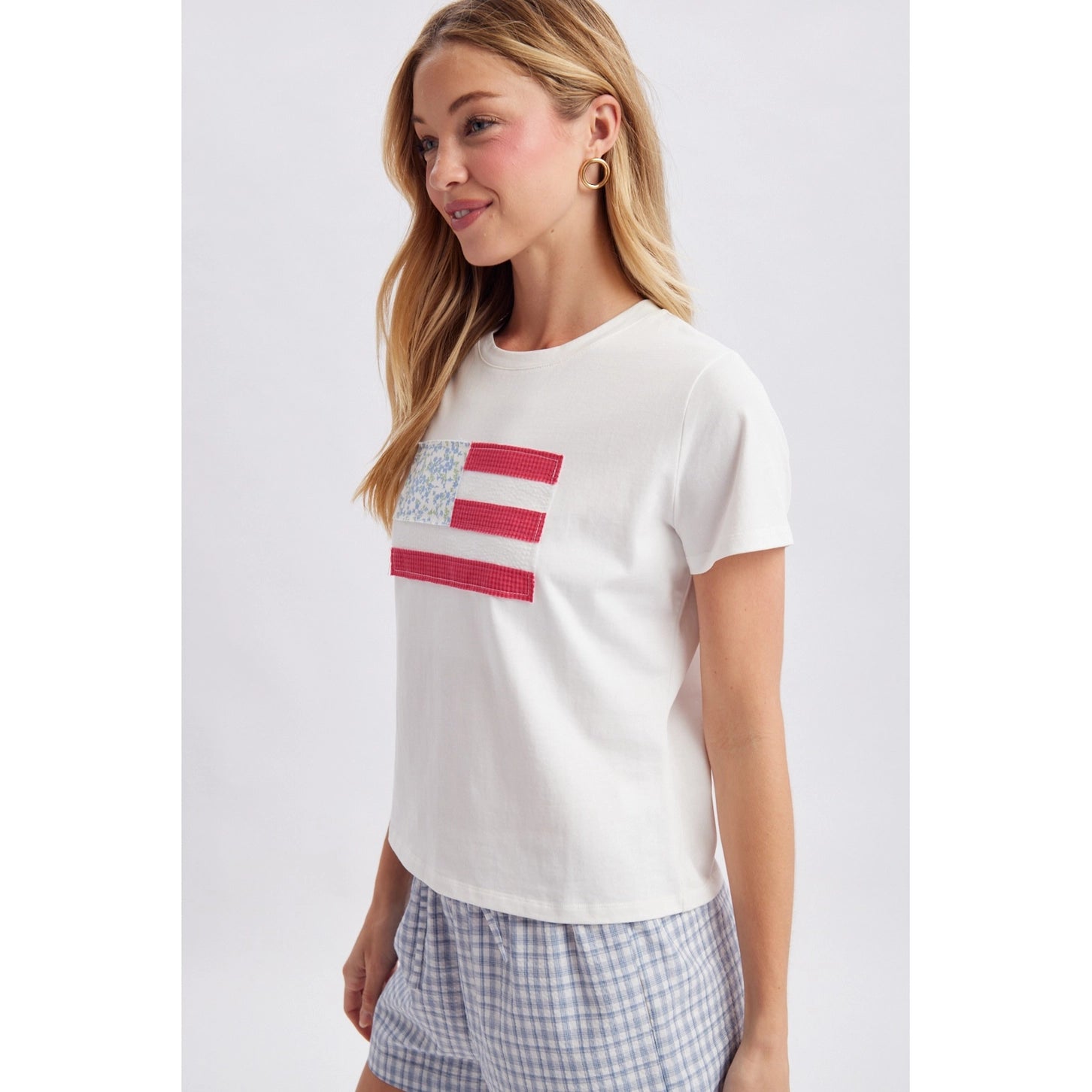 Flag Patchwork Knit Top