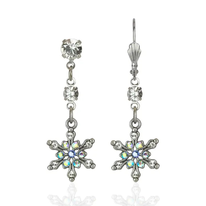 Anne Koplik Flickering Fractals Crystal Snowflake Earrings