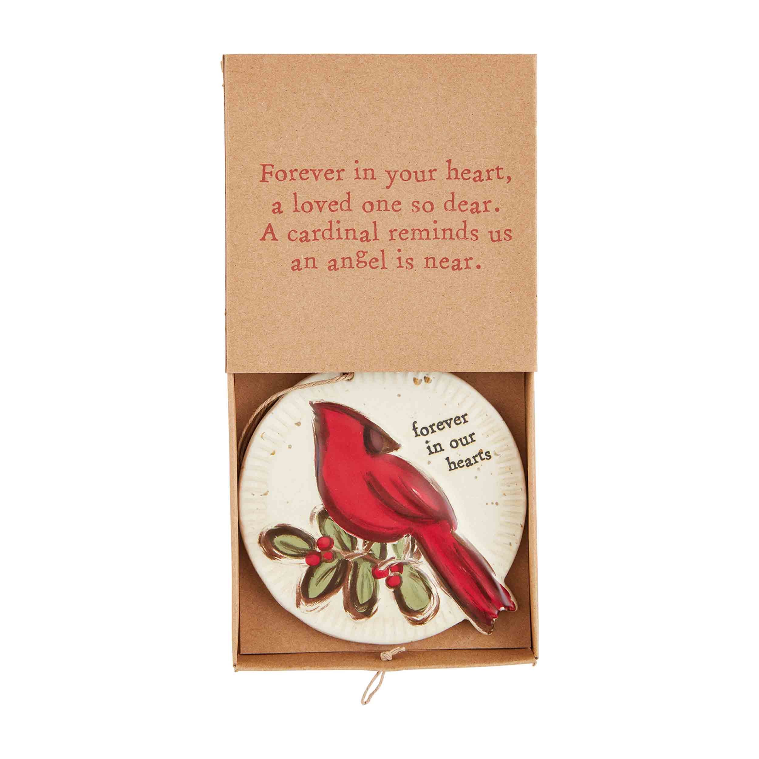 Mudpie Boxed Cardinal Round Ornament