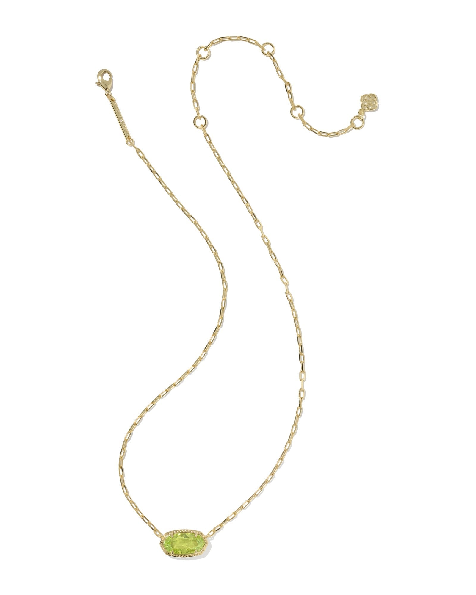 Elisa Luxe Short Pendant Necklace | Gold | Light Green CZ - Juli's Wearable Art