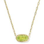 Elisa Luxe Short Pendant Necklace | Gold | Light Green CZ - Juli's Wearable Art