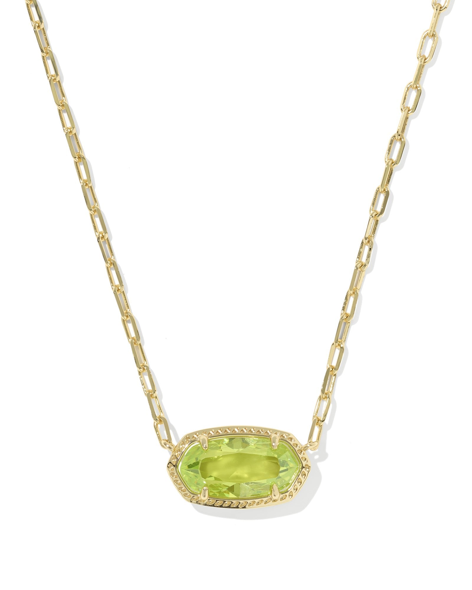 Elisa Luxe Short Pendant Necklace | Gold | Light Green CZ - Juli's Wearable Art