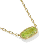 Elisa Luxe Short Pendant Necklace | Gold | Light Green CZ - Juli's Wearable Art