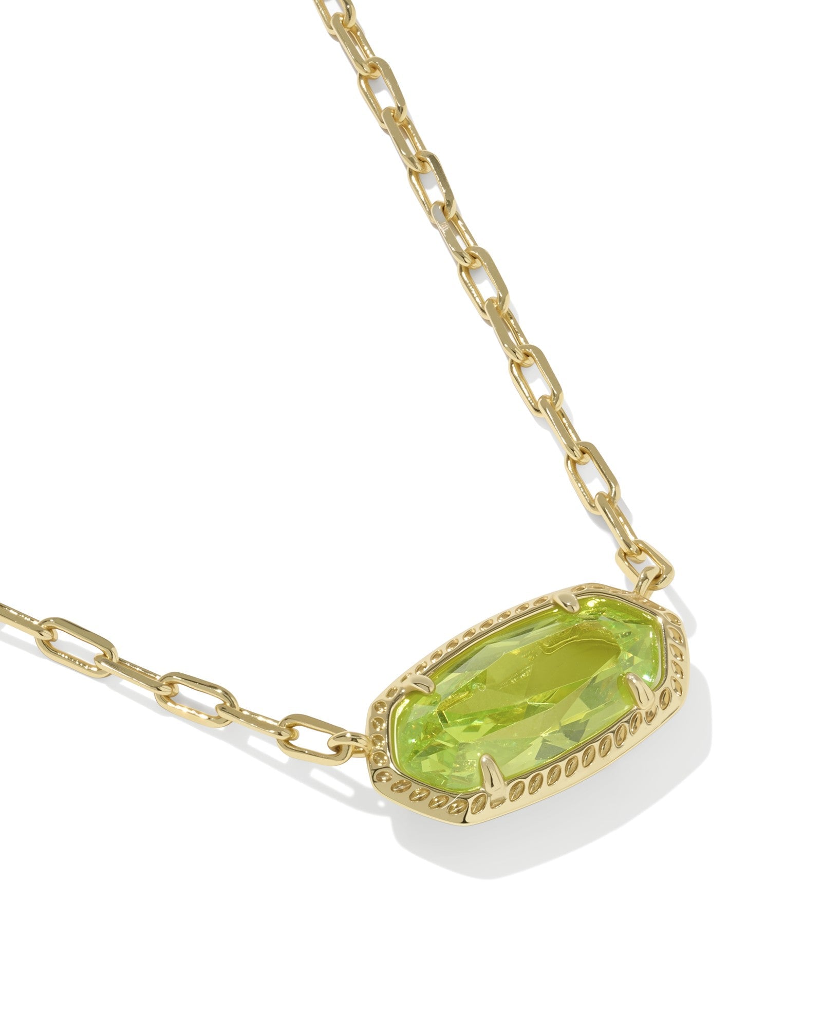 Elisa Luxe Short Pendant Necklace | Gold | Light Green CZ - Juli's Wearable Art