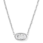 Elisa Luxe Short Pendant Necklace | Silver | White CZ - Juli's Wearable Art