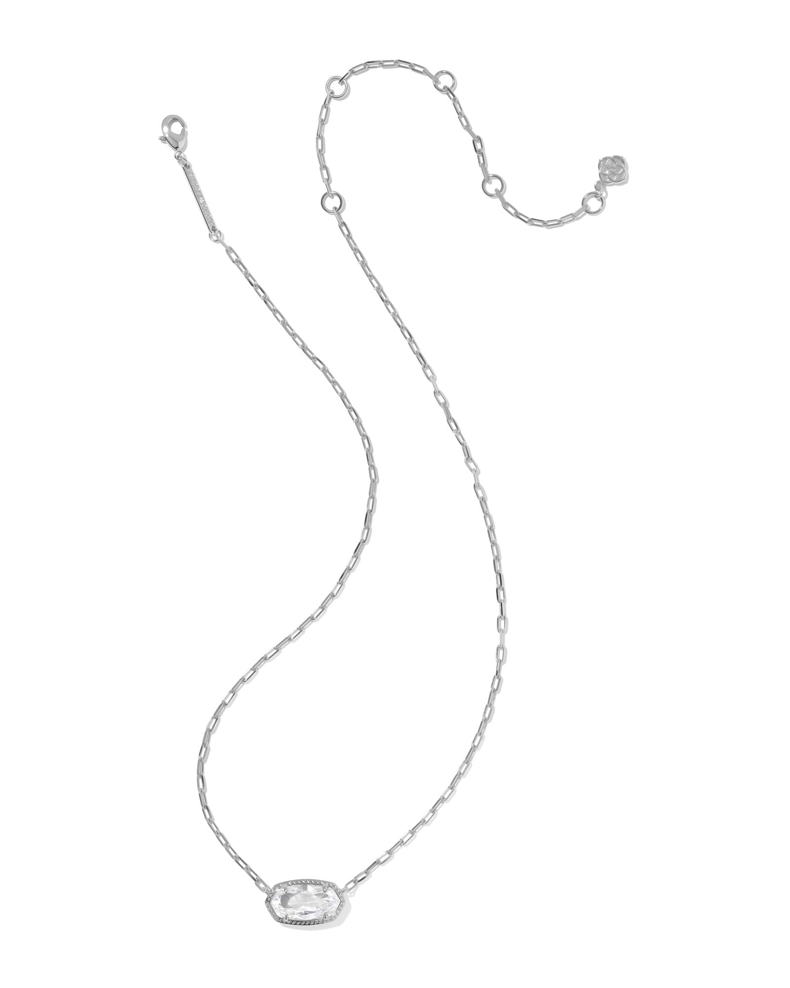 Elisa Luxe Short Pendant Necklace | Silver | White CZ - Juli's Wearable Art