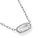 Elisa Luxe Short Pendant Necklace | Silver | White CZ - Juli's Wearable Art