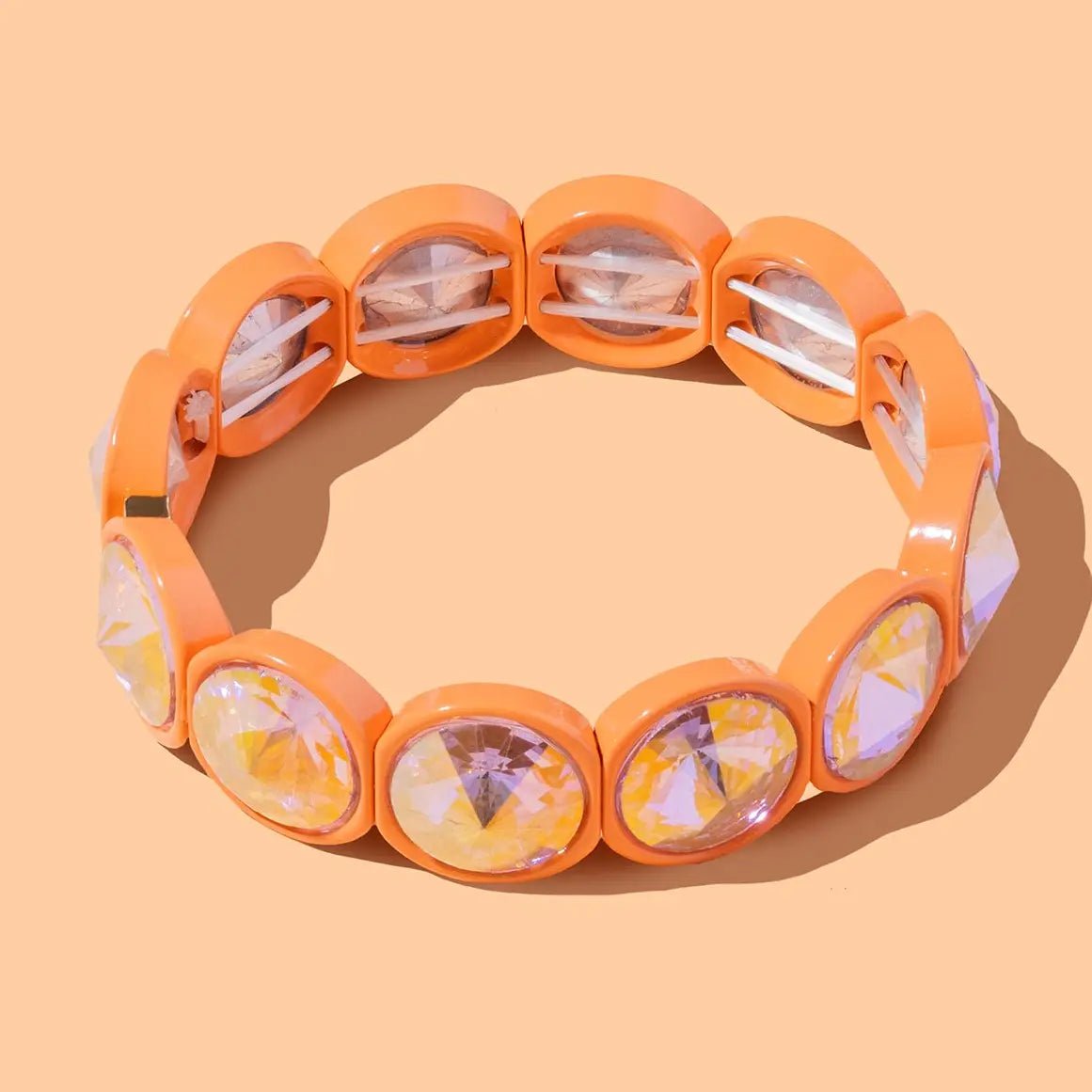 Elise Enamel Stretch Bracelet | Orange - Juli's Wearable Art