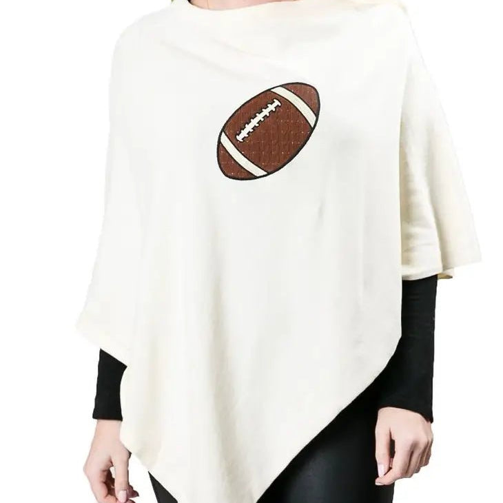 Embroidered Football Ponchos - Juli's Wearable Art