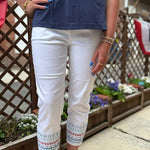 Embroidered Stars Denim Capris - Juli's Wearable Art